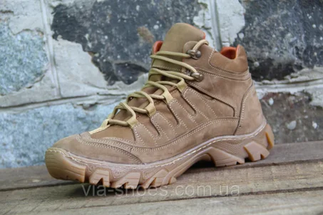 Тактические ботинки из натуральной кожи цвета кайот