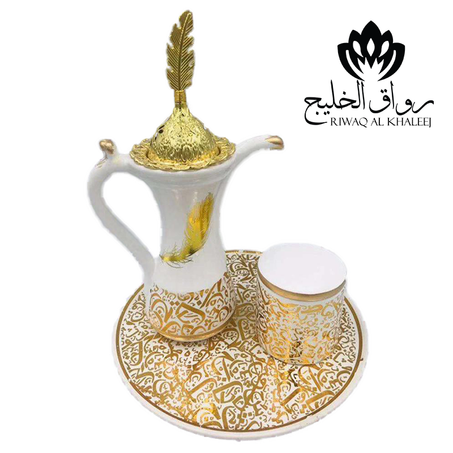 مبخرة الريشة الذهبية بطبق دائري