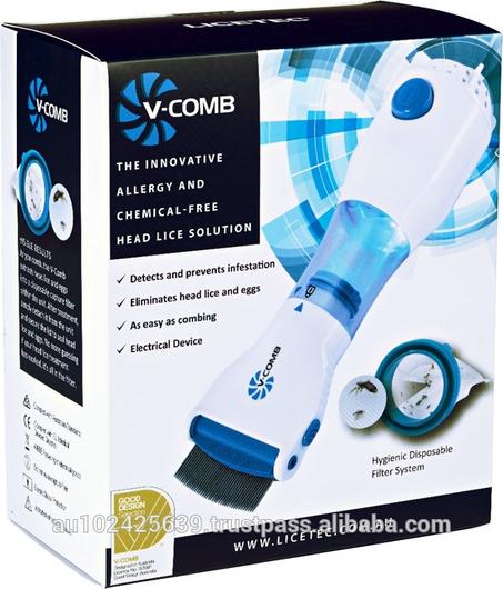 V-COMB –( PEIGNE ÉLECTRIQUE ASPIRATEUR ANTI-POUX )  المشط الكهربائي المضاد للقمل و القشرة