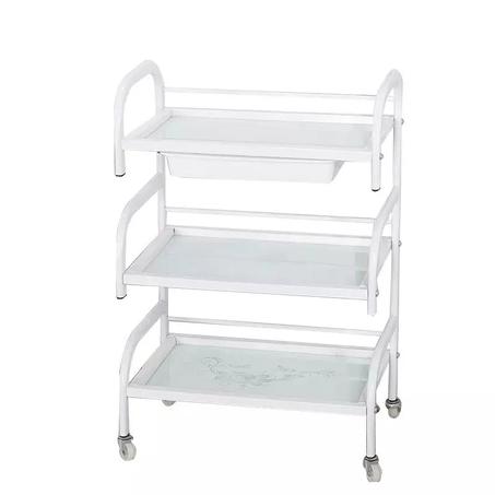 عربة أدوات التجميل برفوف من الزجاج