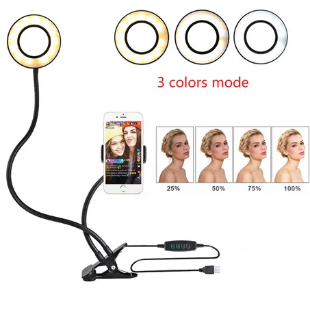 Studio Selfie LED Ring Light with Phone Holder for Youtube Live Stream Makeup
