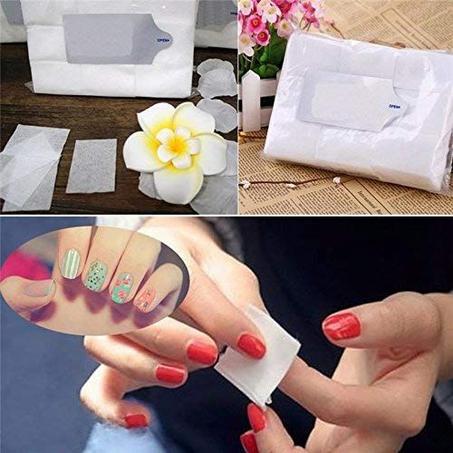 900pcs sans peluche Nail Art Gel Remover Coton Pad Nail Wipe White