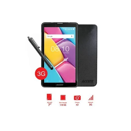 Accent Fast 7 3G - 7"- Android 8.1 - 1Go - 16Go - Dual Caméra - Noir - Stylet - Etui Dual SIM