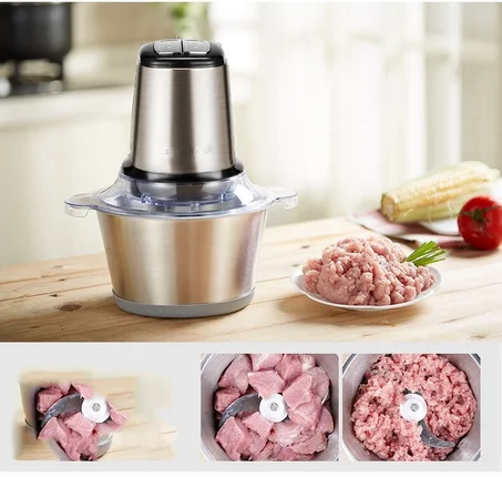 مفرمة طعام كهربائية أوتوماتيكية من الفولاذ المقاوم للصدأ، عالية الجودة وآمنة متعددة الوظائف (copy)