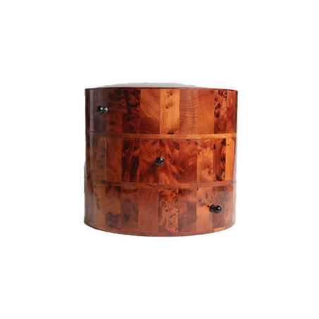3 DRAWER Cylinder BOX in Thuya Root