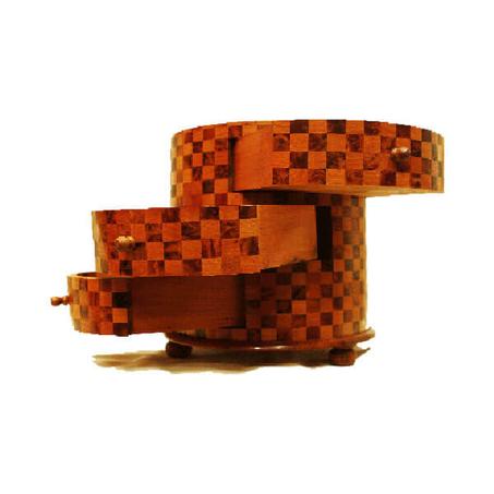 3 DRAWER Cylinder BOX in Thuya Root and Trunk