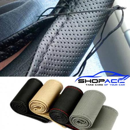 غطاء عجلة قيادة السيارة من الجلد (couvre volant)