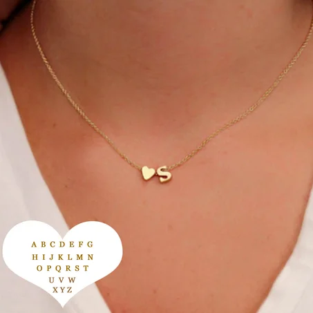 Name necklace and golden heart