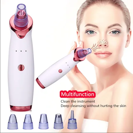 Electric Facial Vacuum Blackhead Remover Skin Care Acne Pore Cleaner USB Rechargeable Facial Vacuum Cleaner Beauty Skin Tool + free gift