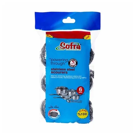 سفرة سلك ستانلس ستيل للتنظيف 6ق