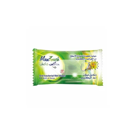 ماكس تاتش مناديل مبللة ضد البكتيريا 40م