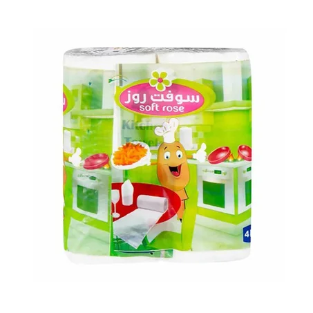 سوفت روز مناديل مطبخ 4 بكرة