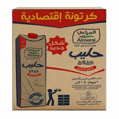 حليب المراعي كامل الدسم 6عبوات*1لتر