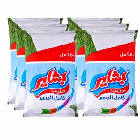 حليب بشاير كامل الدسم 450مل*6عبوات