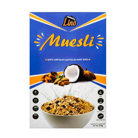 لينو موسلي بالزبيب واللوز وجوز الهند 375جم