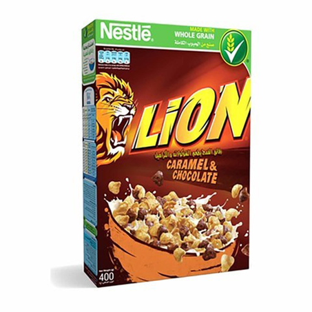 نستلة لايون رقائق إفطار بالشكولاتة و الكراميل 400جم