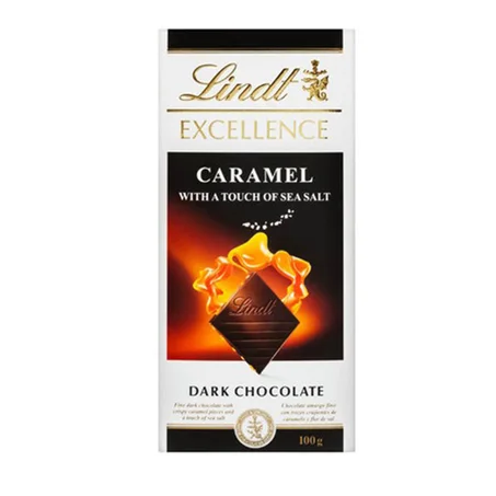 ليندت إكسيلينس شكولاتة غامقة بالكراميل وملح البحر 100جم