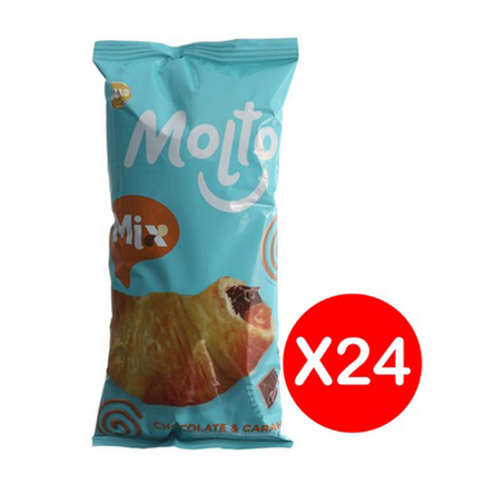 كرواسون مولتو ميكس بالشكولاتة والكراميل 24عبوة