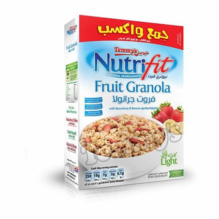 تيميز نيوتري فيت جرانولا بالفراولة والموز 300جم