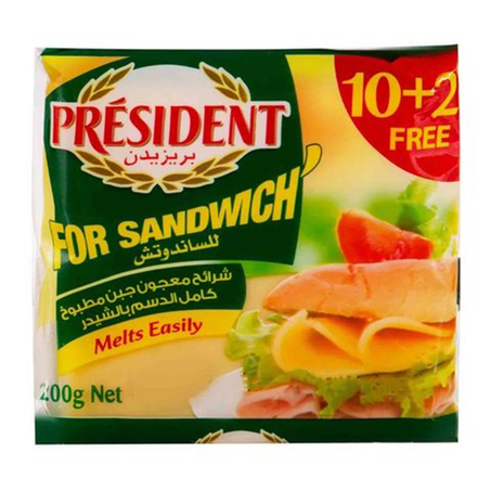 جبنة شرائح للساندويتشات بريزيدن 200جم