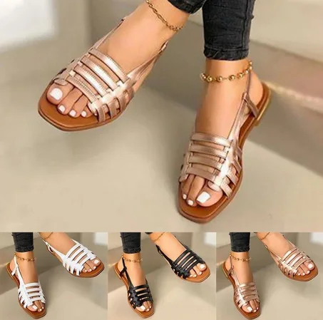 2020 Women Sandals Woman Gladiator Open Toe Casual Beach Shoes Female Hollow Out Flats Women's Outdoor Summer Footwear