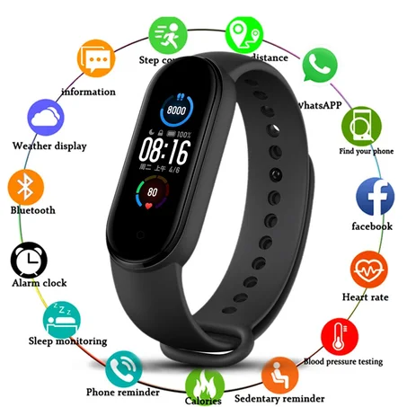 M5 ساعة ذكية الرجال النساء مراقب معدل ضربات القلب ضغط الدم جهاز تعقب للياقة البدنية Smartwatch ل IOS أندرويد