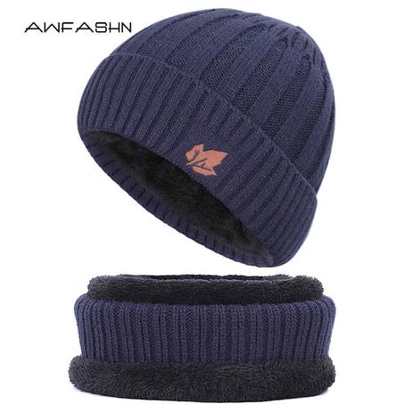 جديد الشتاء قبعات متماسكة وشاح 2 قطع مجموعة عالية الجودة الرجال والنساء زائد المخملية رشاقته لينة قبعة الأوشحة الدافئة فضفاض