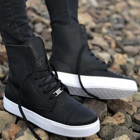 Men's High Sole Black Boots