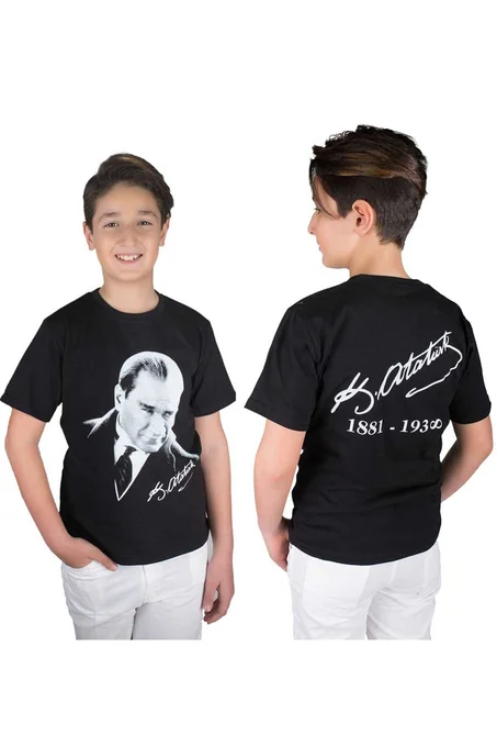 Unisex Kid's Atatürk Signature Print T-shirt