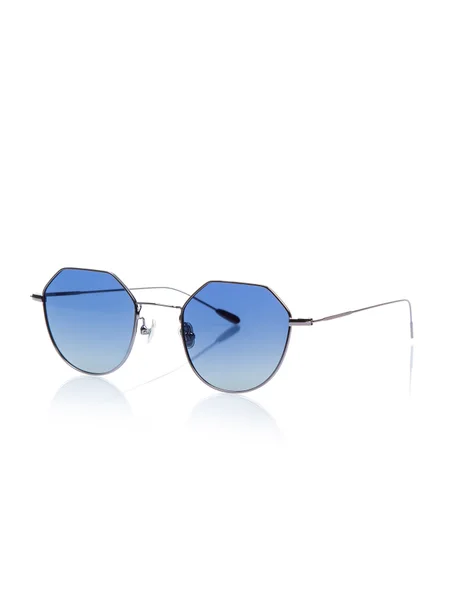 Unisex Blue Lens Metal Sunglasses