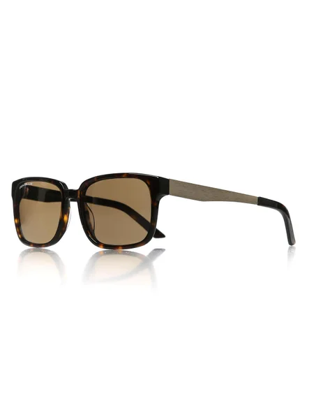 Unisex Brown Plastic Frame Sunglasses