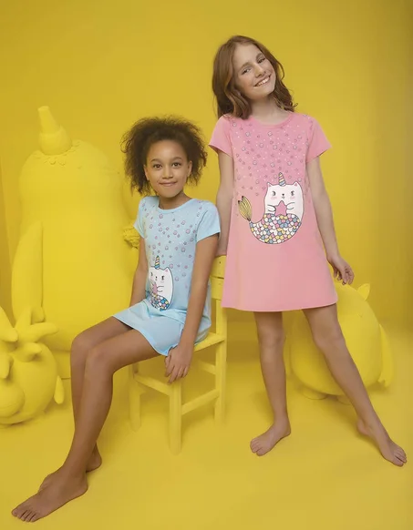 Girl's Unicorn Print Nightgown