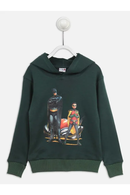 Boy's Hooded Green Sweatshirt