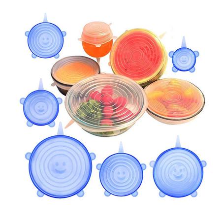 ستة قطع من السيليكون الممتاز للمطبخ Silicone Lids Couvercle Silicone extensible