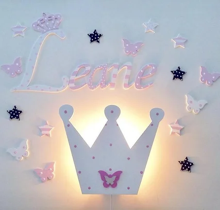 Veilleuse Couronne+Prénom+Accessoires