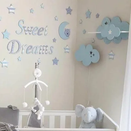Veilleuse Murale+Prénom+Étagère+Accessoires