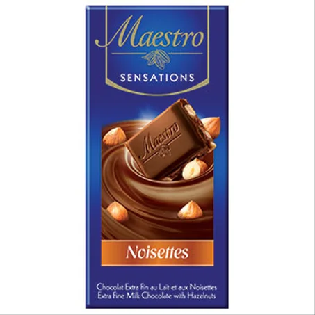 Maestro Sensations Chocolat Extra Fin au Lait et aux Noisettes 90g