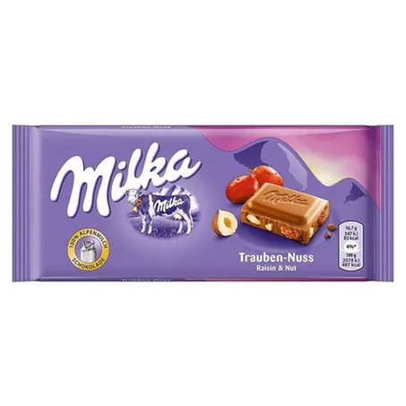 Milka Tablette Chocolat Lait Raisins 100G