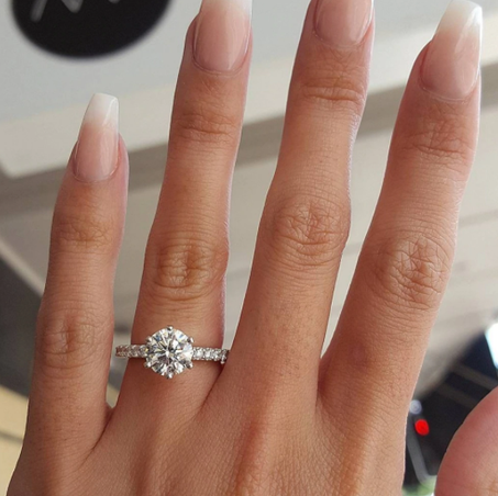 KISS WIFE Classic Engagement Ring 6 Claws Design AAA White Cubic Zircon Female Women Wedding Band CZ Rings Jewelry