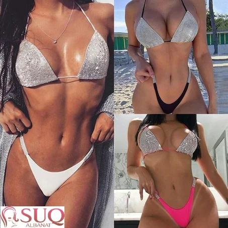 مايوه بكيني ستايل قطعتين مطرز