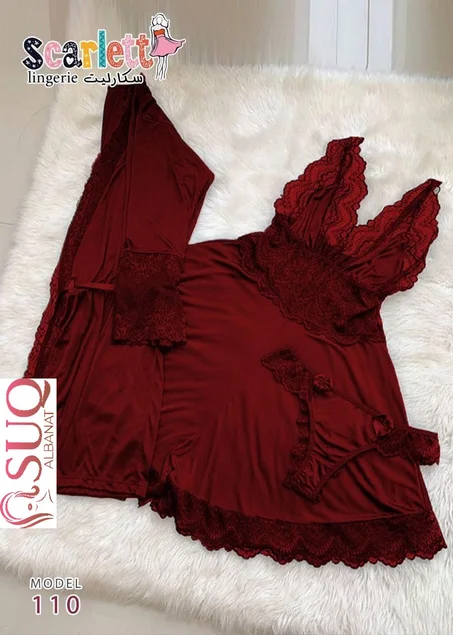 لانجيري 3 قطع من مصنع سكارليت