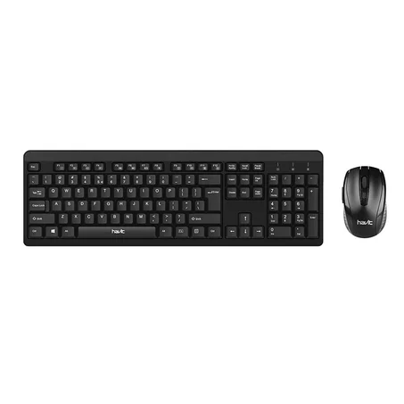 Havit KB260GCM - Ensemble de Clavier -AZERTY/ARABE- et souris sans fil Multimedia 2.4GHz jusqu’au 10M