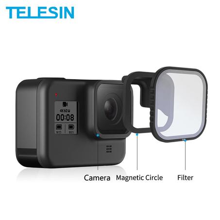 TELESIN 4Pack ND8 ND16 ND32 CPL ensemble de filtres magnétiques protecteur d'objectif ND CPL filtre pour Gopro Hero 8 Action caméra objectif Accessoreis