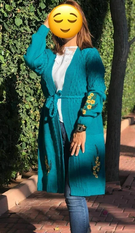 تريكو طويل بالحزام