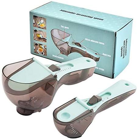 مجموعة من 2 ملعقة قياس متطورة 6 في 1 قابلة للتعديل + التوصيل مجاني لباب البيت و الدفع عند الاستلام