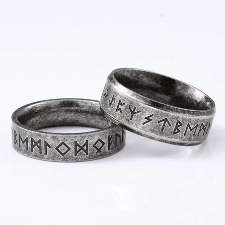 Tunnel Accessory Stainless Steel Odin Norse Viking Amulet Rune Unisex Fashion Ring Jewelry