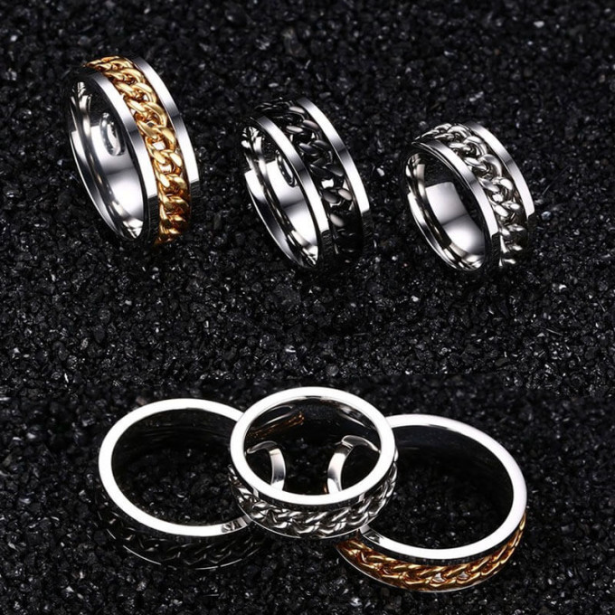 Bottle Opener Ring, Open Beer Ring Can Reduce Pressure, Men's Rotating  Chain Titanium Steel Ring, Couple Stainless Steel Ring - Temu United Arab  Emirates