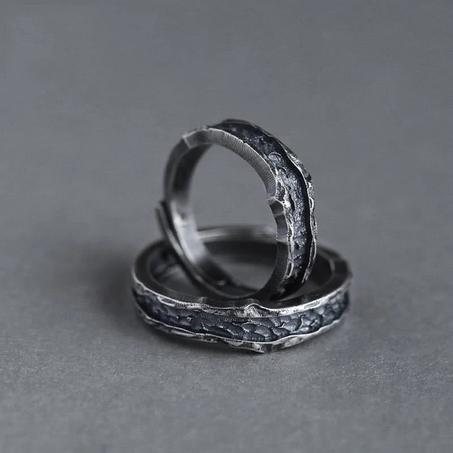 Tunnel Accessory Resizable Vintage Punk Couple Wedding Ring For Men And Women
