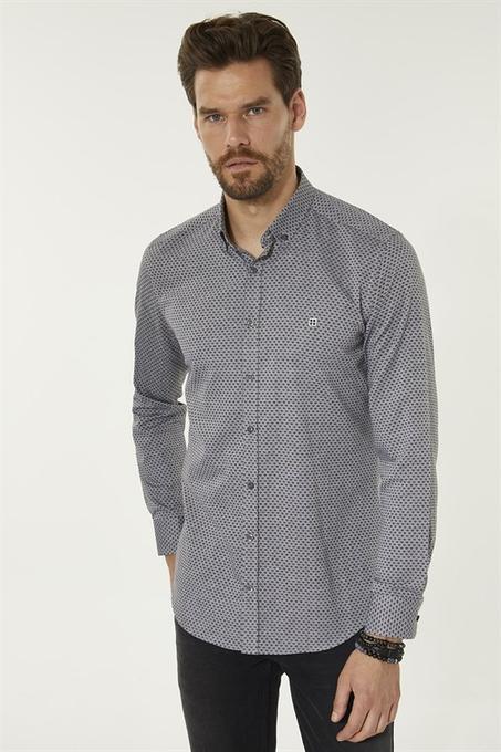Men's Button Printed Slim Fit Shirt