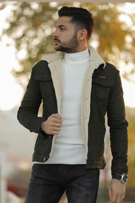 Men's Inner Furry Khaki Coat